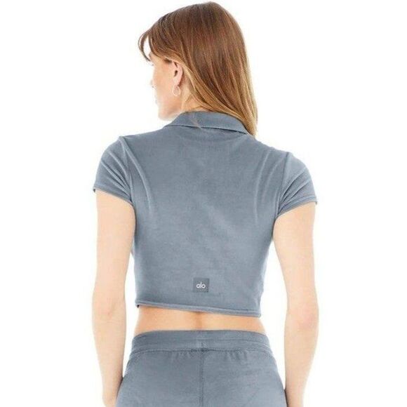 NWT Alo Yoga Velour Choice Polo Size Small